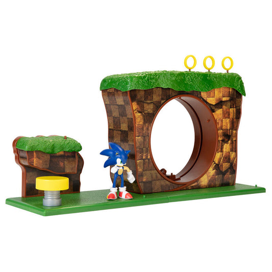 Playset La Colina Verde de Sonic con figura y bucle