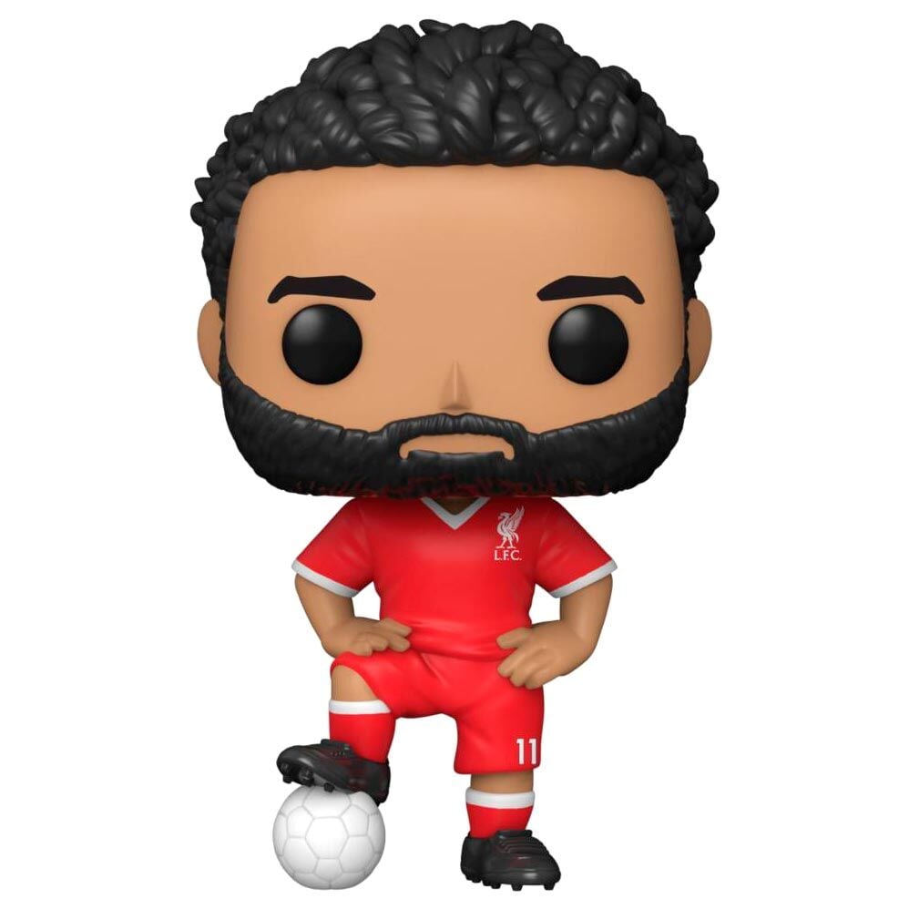 Figura Funko POP! de Mohamed Salah con uniforme del Liverpool y balón