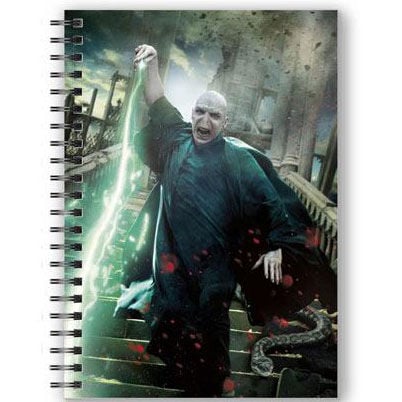 Cuaderno A5 3D de Voldemort de Harry Potter con encuadernación en espiral