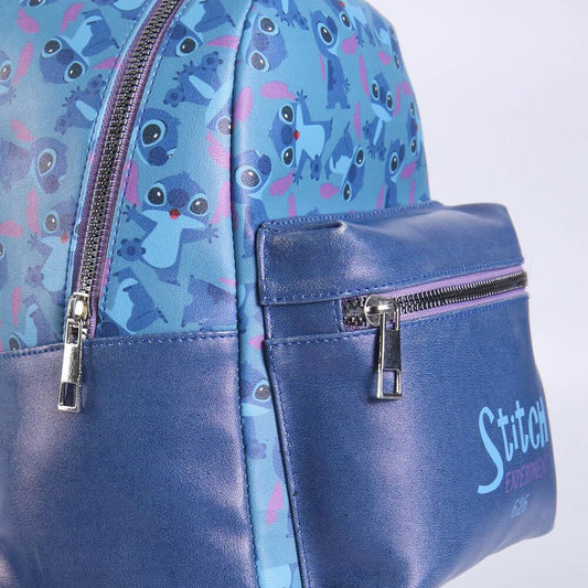 Mochila azul de Stitch Disney con estampado y bolsillo frontal - 4