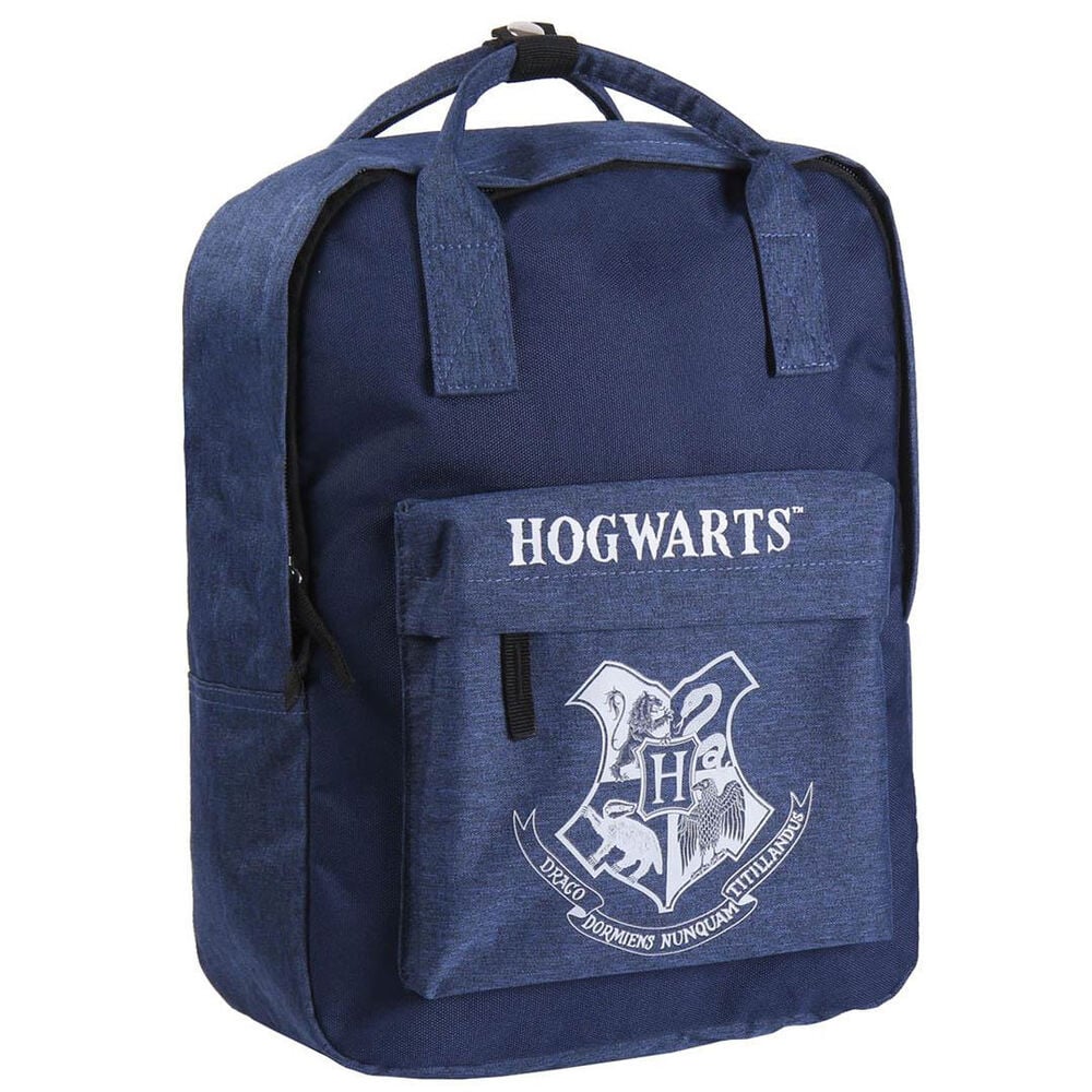 Mochila azul marino de Harry Potter con escudo de Hogwarts