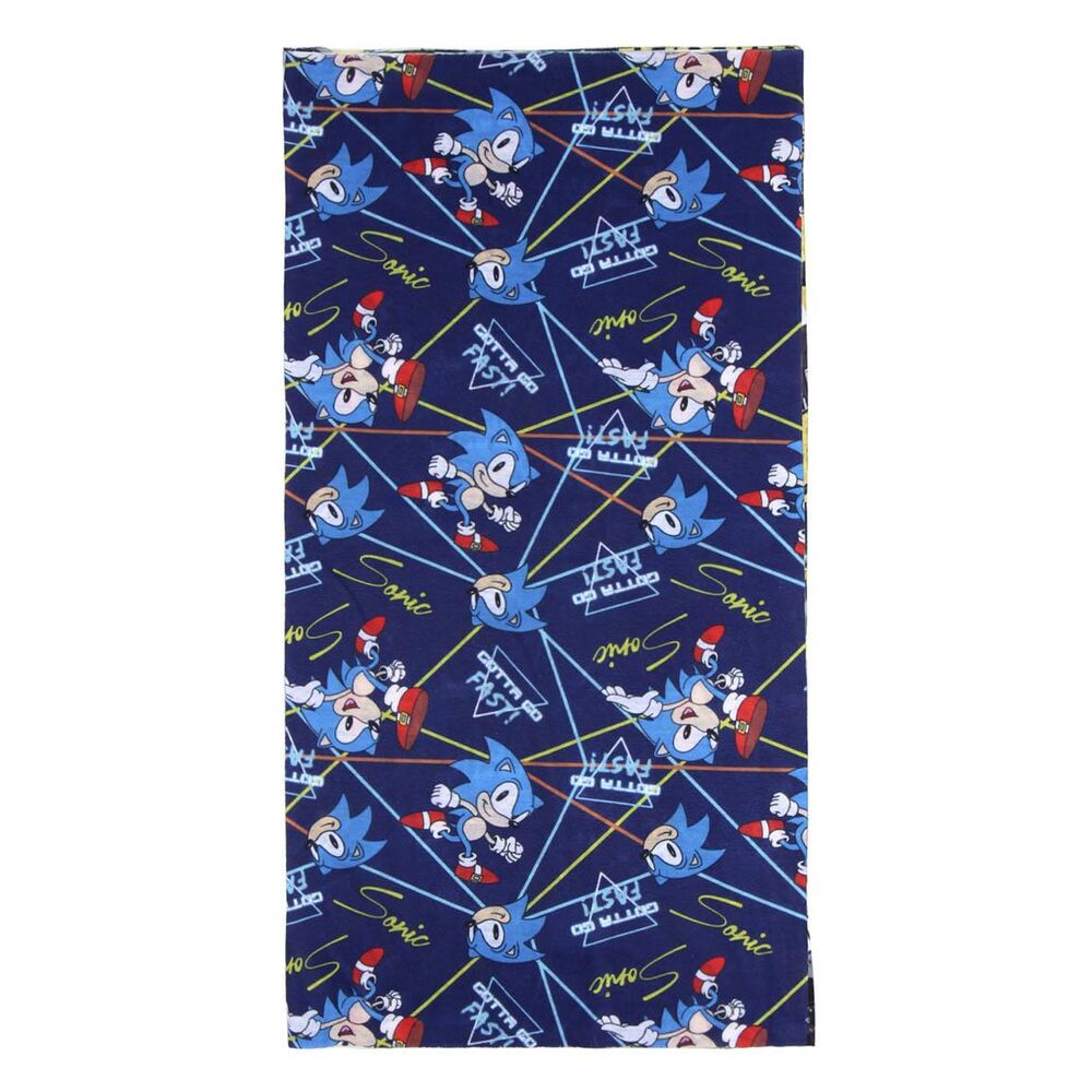 Braga de cuello infantil azul con estampado de Sonic The Hedgehog