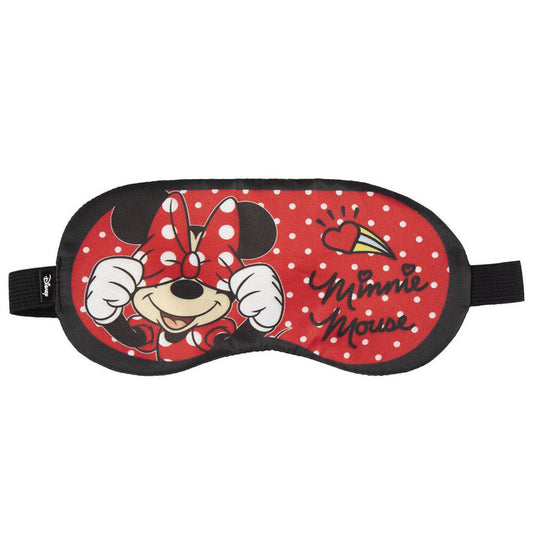 Antifaz de noche rojo de Minnie Mouse Disney con lunares blancos