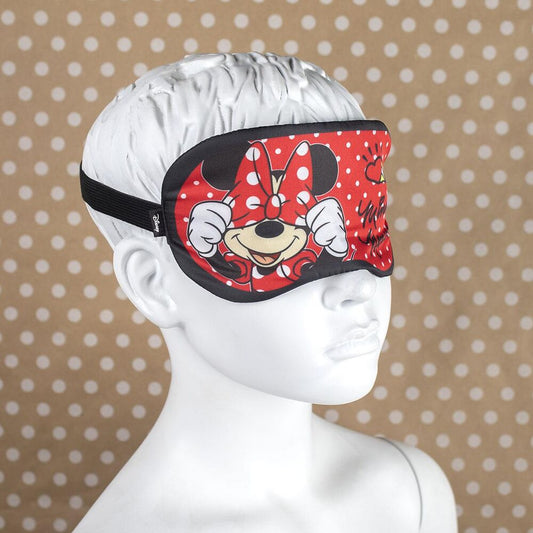 Antifaz de noche rojo de Minnie Mouse Disney con lunares blancos - 3