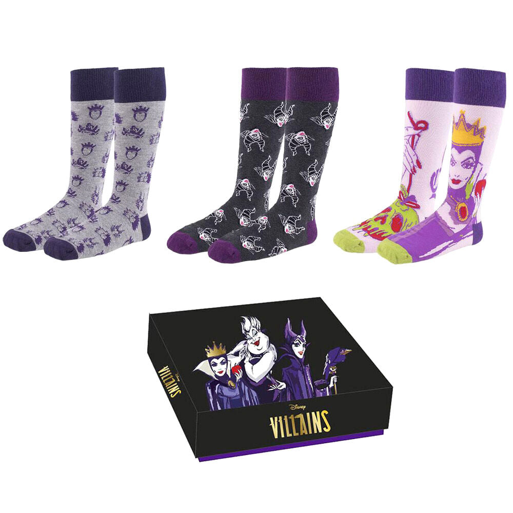 Set de tres pares de calcetines Disney Villanas