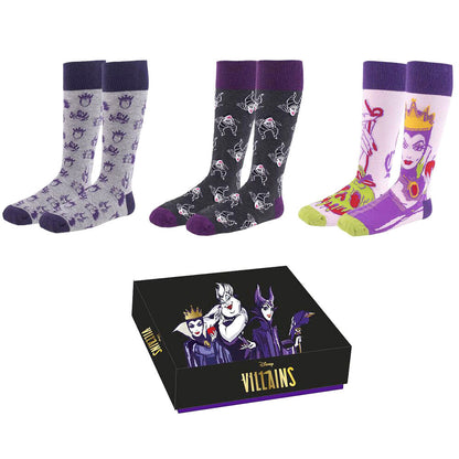 Set de tres pares de calcetines Disney Villanas