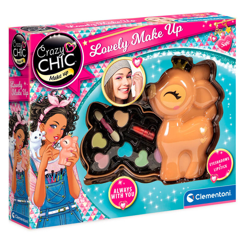 Estuche de maquillaje Crazy Chic con forma de cervatillo y paleta de sombras
