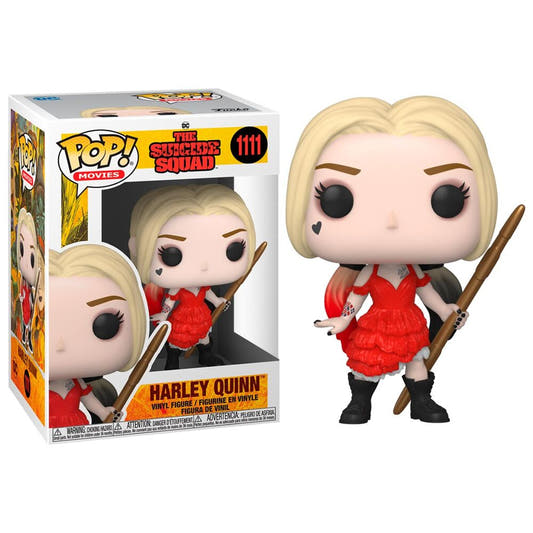 Figura Funko POP! de Harley Quinn con vestido rojo y bate - 2