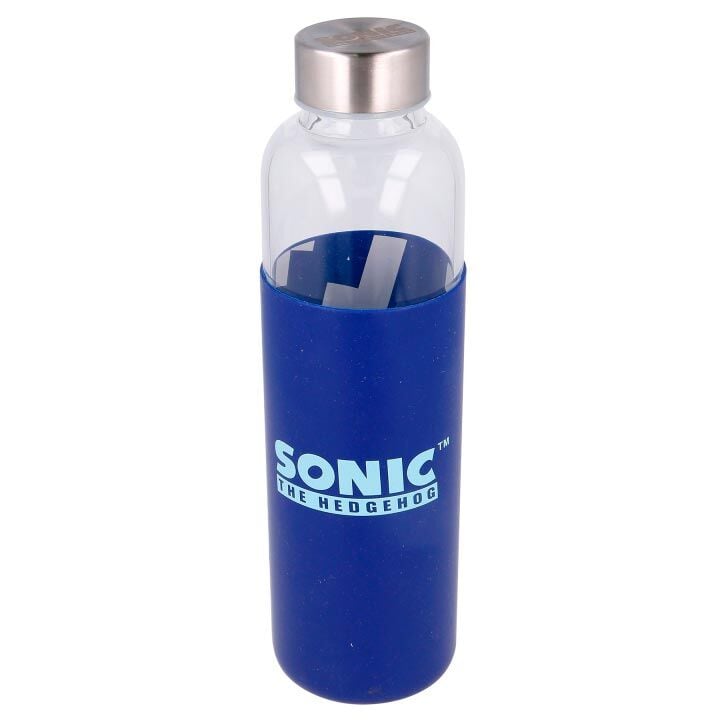 Botella de cristal Sonic The Hedgehog con funda azul de silicona - 2