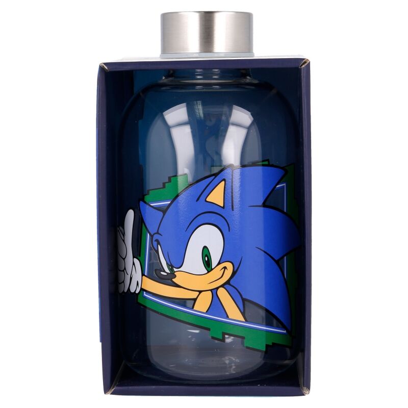 Botella de cristal Sonic The Hedgehog de 620 ml con ilustración de Sonic - 3
