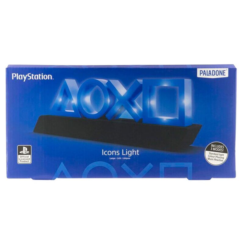 Lámpara PlayStation Icons Light con símbolos azules sobre base negra - 4