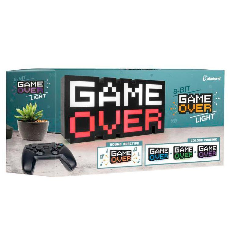 Lámpara 8-BIT Game Over PALADONE con letras blancas y rojas - 5