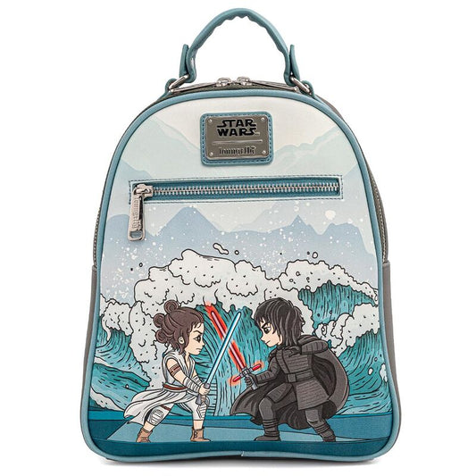 Mochila Loungefly Star Wars de Rey y Kylo Ren en tonos azul turquesa