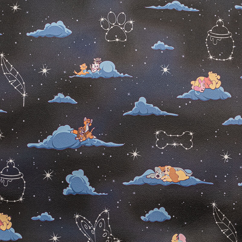 Mochila Disney Loungefly Classic Clouds negra con nubes y personajes Disney - 7