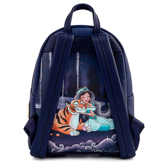 Mochila Disney Loungefly de Aladdin con castillo, lámpara mágica y Abu - 3
