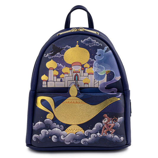 Mochila Disney Loungefly de Aladdin con castillo, lámpara mágica y Abu - 2