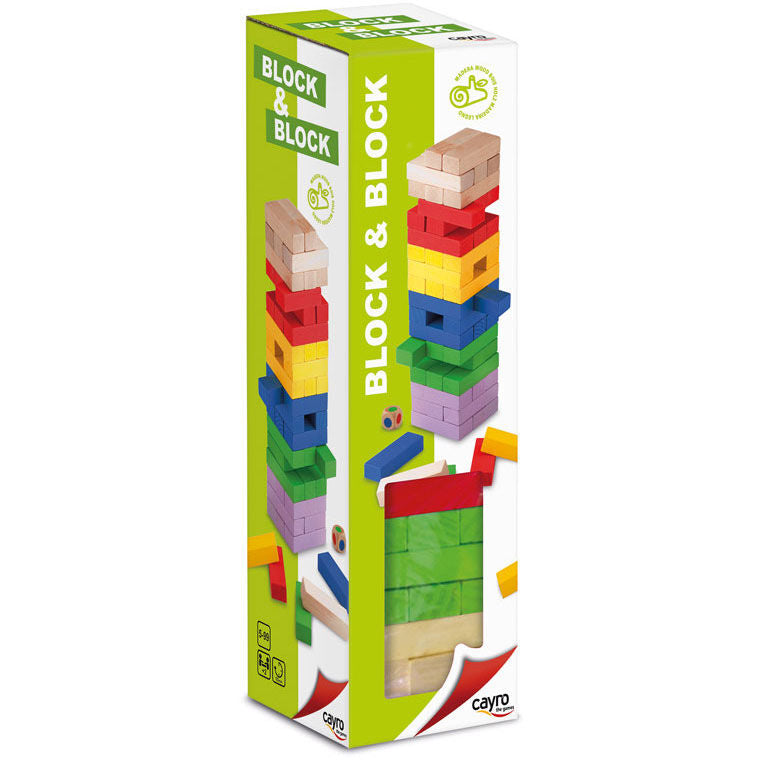 Juego CAYRO Block & Block de bloques de madera en colores básicos