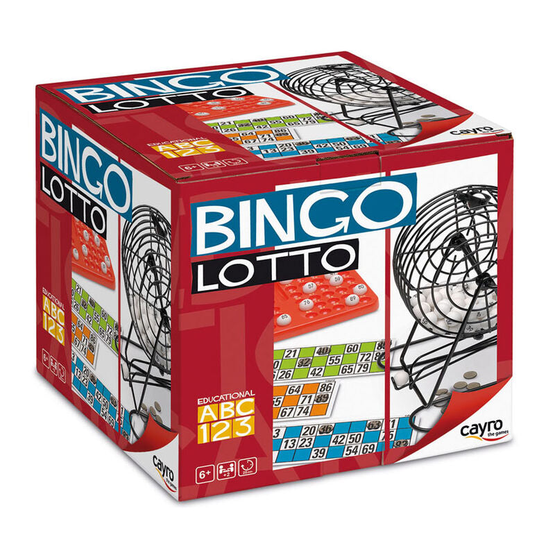 Juego Bingo Lotto CAYRO con bombo metálico y cartones