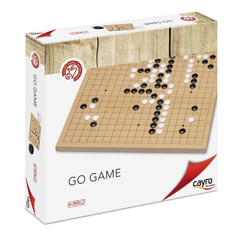 Juego Go de madera Cayro con tablero y fichas negras y blancas