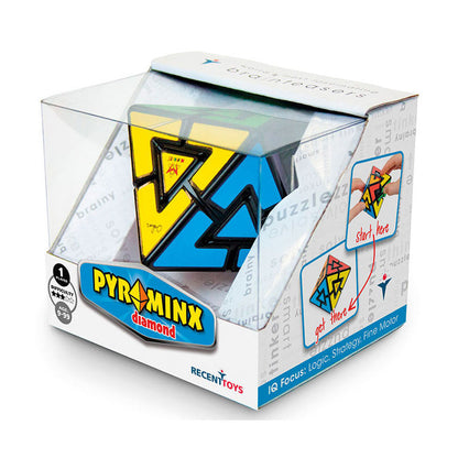 Pyraminx Diamond de Recent Toys, rompecabezas piramidal multicolor