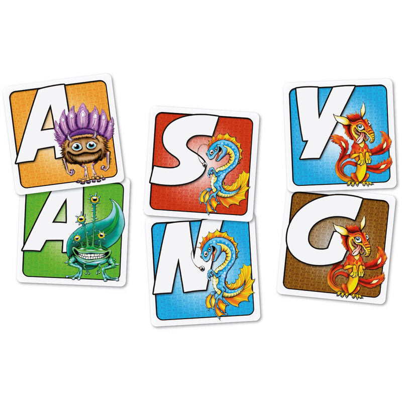 Caja del juego de mesa CAYRO Speed Monsters con tarjetas de letras y monstruos - 2