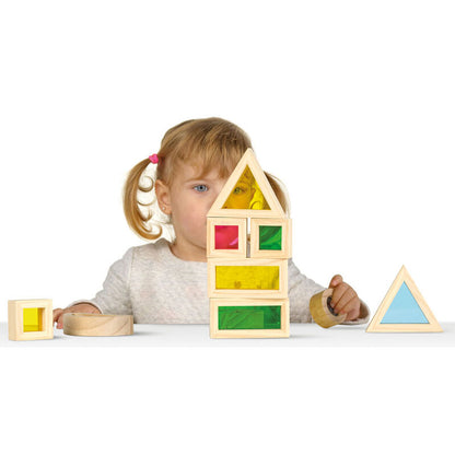 Caja de Color Blocks Montessori Cayro con bloques translúcidos de colores - 3