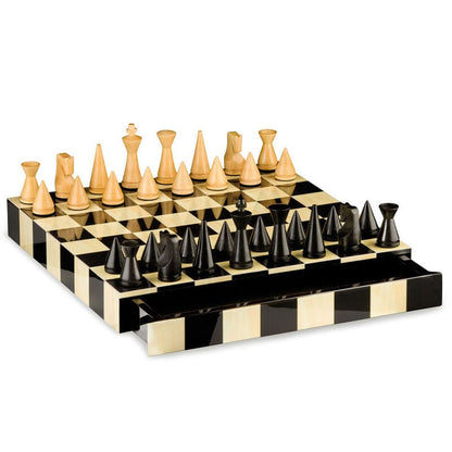 Juego de ajedrez CAYRO Deluxe con tablero negro y marfil - 2