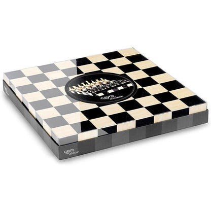 Juego de ajedrez CAYRO Deluxe con tablero negro y marfil