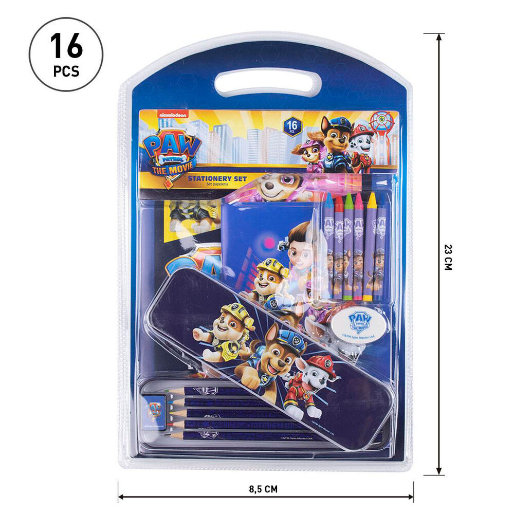Set de papelería Paw Patrol con lápices, caja metálica y accesorios - 2
