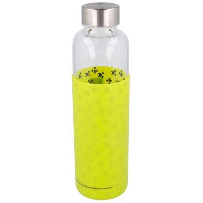 Botella de cristal Minecraft de 585 ml con funda amarilla de silicona y diseño Creeper - 2