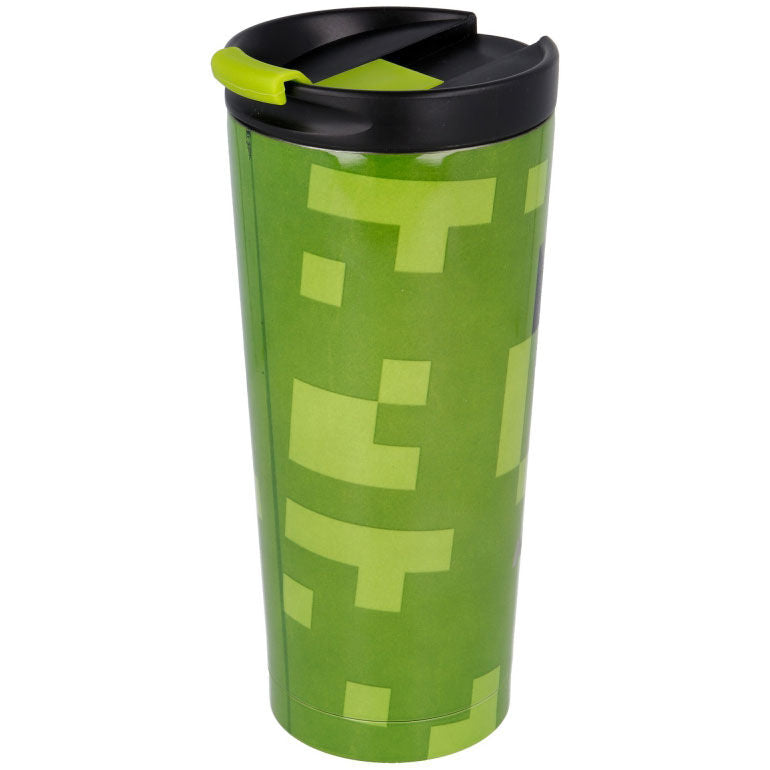 Vaso termo de acero inoxidable Minecraft con diseño Creeper verde - 3