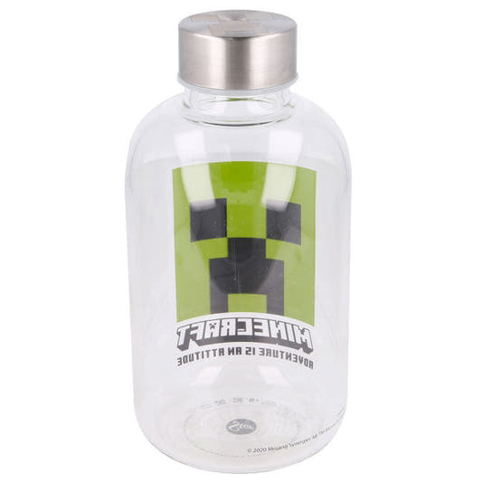 Botella de cristal Minecraft de 620 ml con diseño verde del Creeper - 3