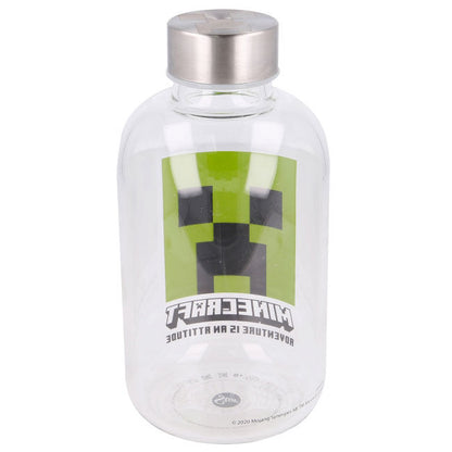Botella de cristal Minecraft de 620 ml con diseño verde del Creeper - 3