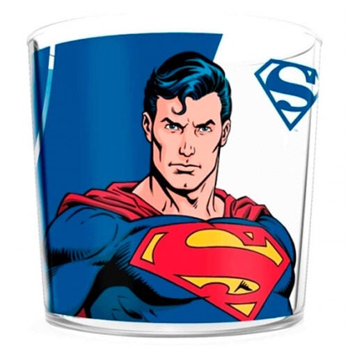 Vaso de cristal Superman DC Comics con ilustración del superhéroe
