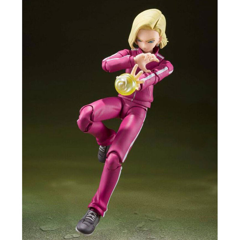Figura articulada de Android 18 de Dragon Ball Super con traje deportivo rosa - 4