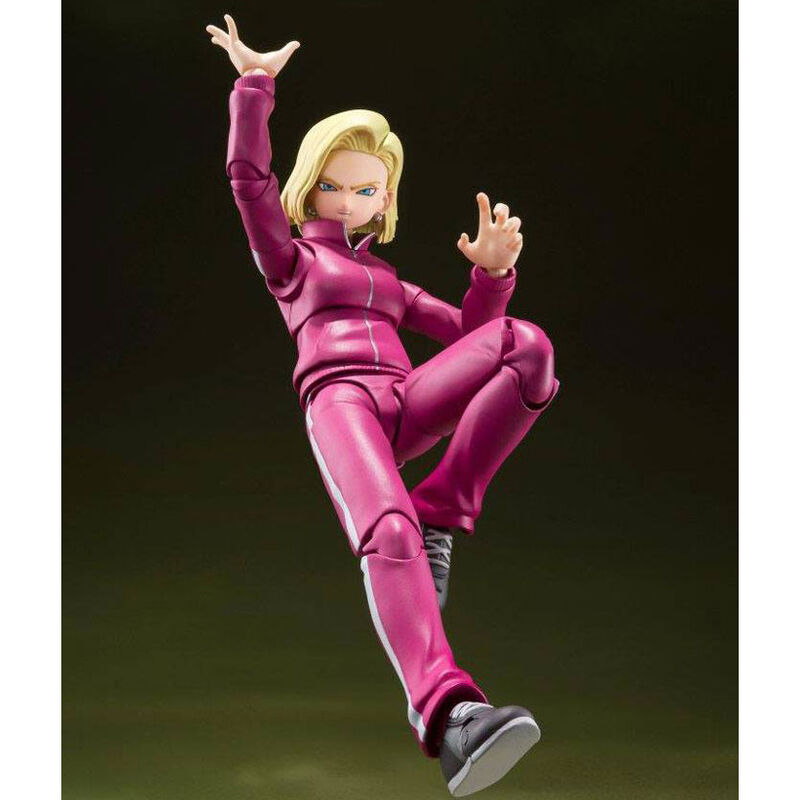 Figura articulada de Android 18 de Dragon Ball Super con traje deportivo rosa - 5