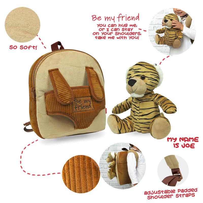 Mochila infantil PERLETTI con peluche de tigre Tigre Joe - 2