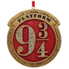 Adorno navideño rojo y dorado de la Plataforma 9 3/4 de Harry Potter