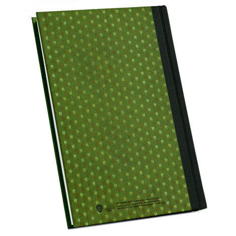 Cuaderno verde de Slytherin de Harry Potter con escudo y placa de Hogwarts - 2