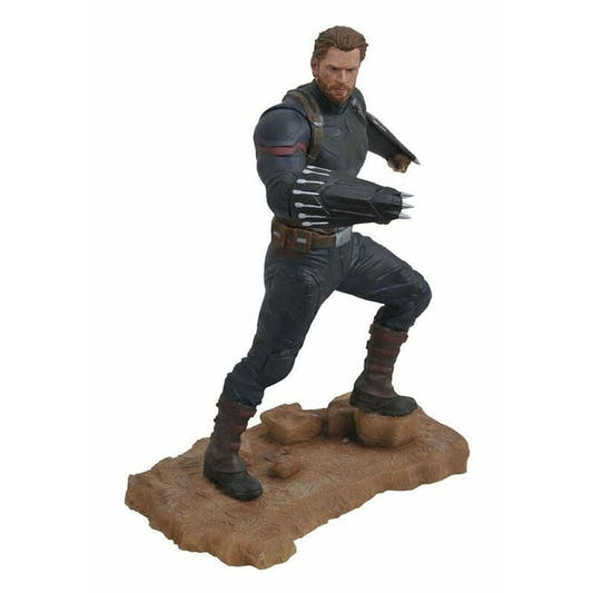 Estatua de Capitán América Marvel con escudos Wakandan sobre base personalizada - 2