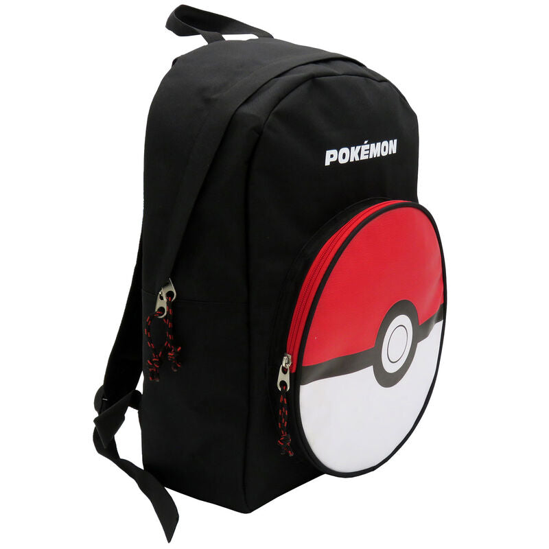 Mochila Pokémon negra con diseño frontal de Poké Ball - 2