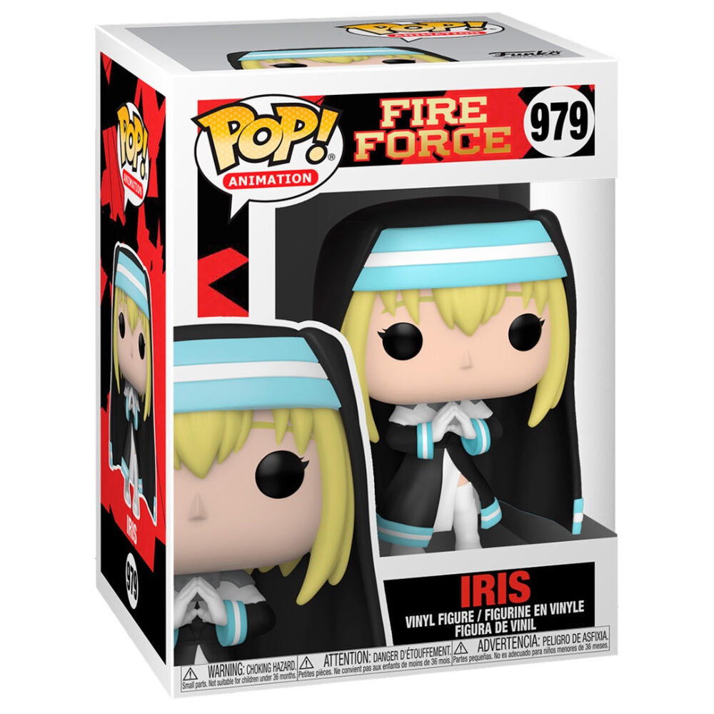 Figura Funko POP! de Iris de Fire Force con atuendo negro y detalles turquesa - 3
