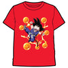 Camiseta roja de Dragon Ball con Goku y las bolas de dragón