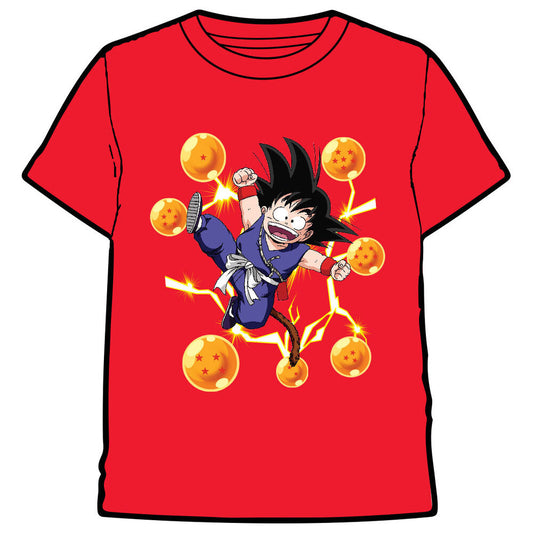 Camiseta roja de Dragon Ball con Goku y las bolas de dragón - 5