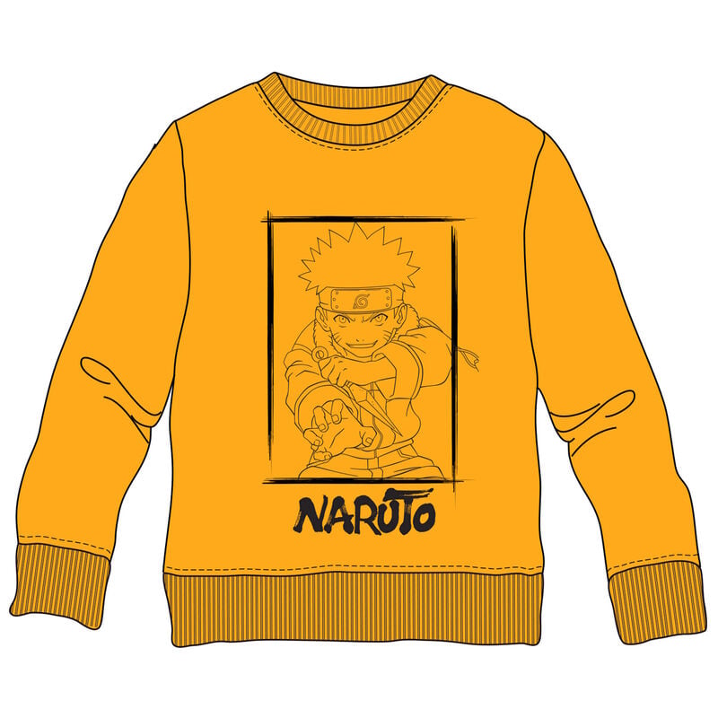 Sudadera infantil naranja de Naruto con ilustración frontal
