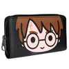 Billetero negro Chibi Harry Potter con cremallera