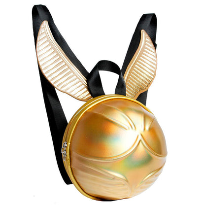 Mochila bolso dorada con forma de Snitch de Harry Potter y alas