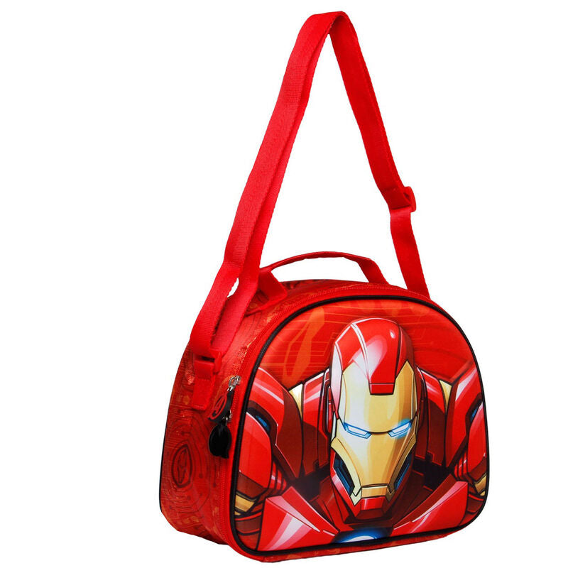 Bolsa portameriendas roja 3D de Iron Man con correa - 2