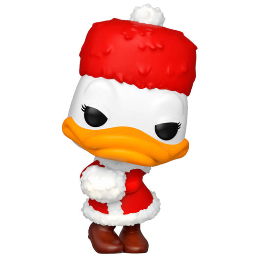 Figura Funko POP! de Daisy Duck con atuendo navideño rojo y blanco