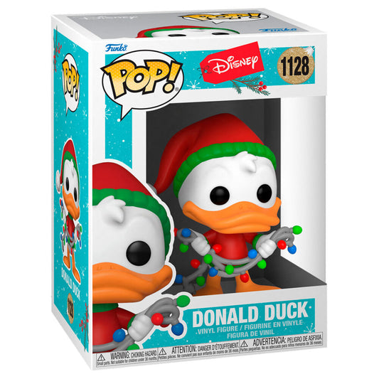 Figura Funko POP! de Donald Duck con gorro navideño y luces de colores - 3